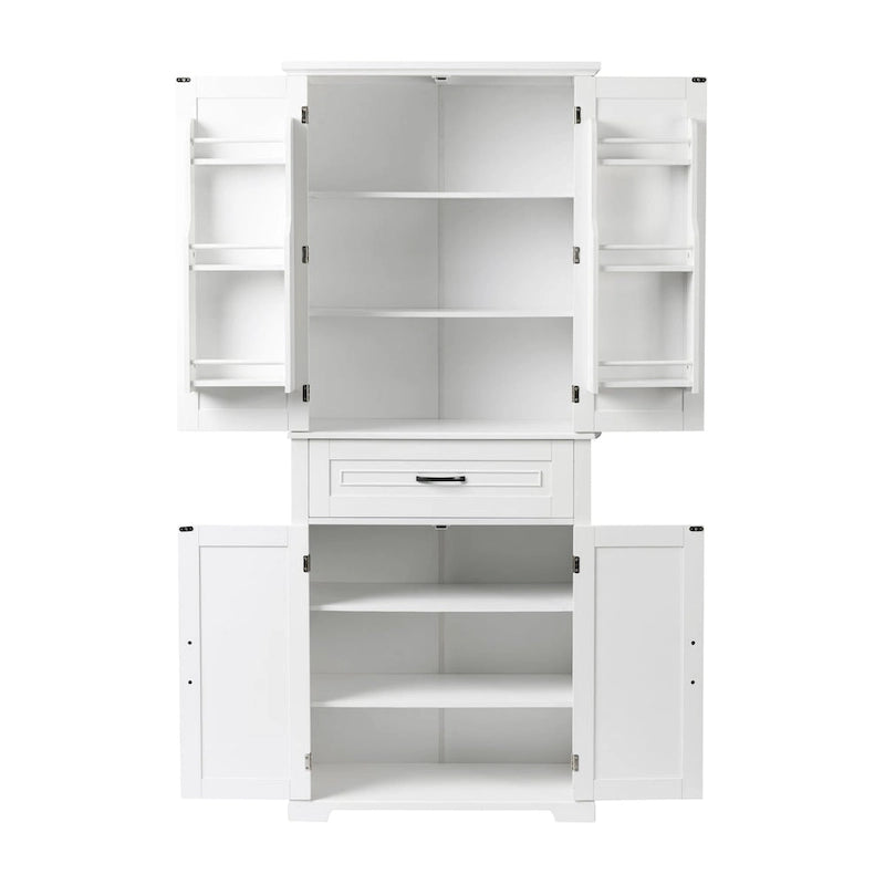 Meuble de rangement de salle de bain avec portes et tiroir, Espaces de rangement multiples, Étagère réglable
