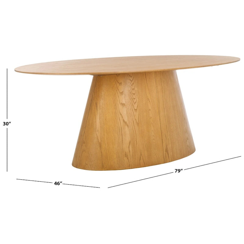 Table de salle à manger ovale en bois de 79 po - Naturel - 79 larg. x 46 prof. x 30 haut.