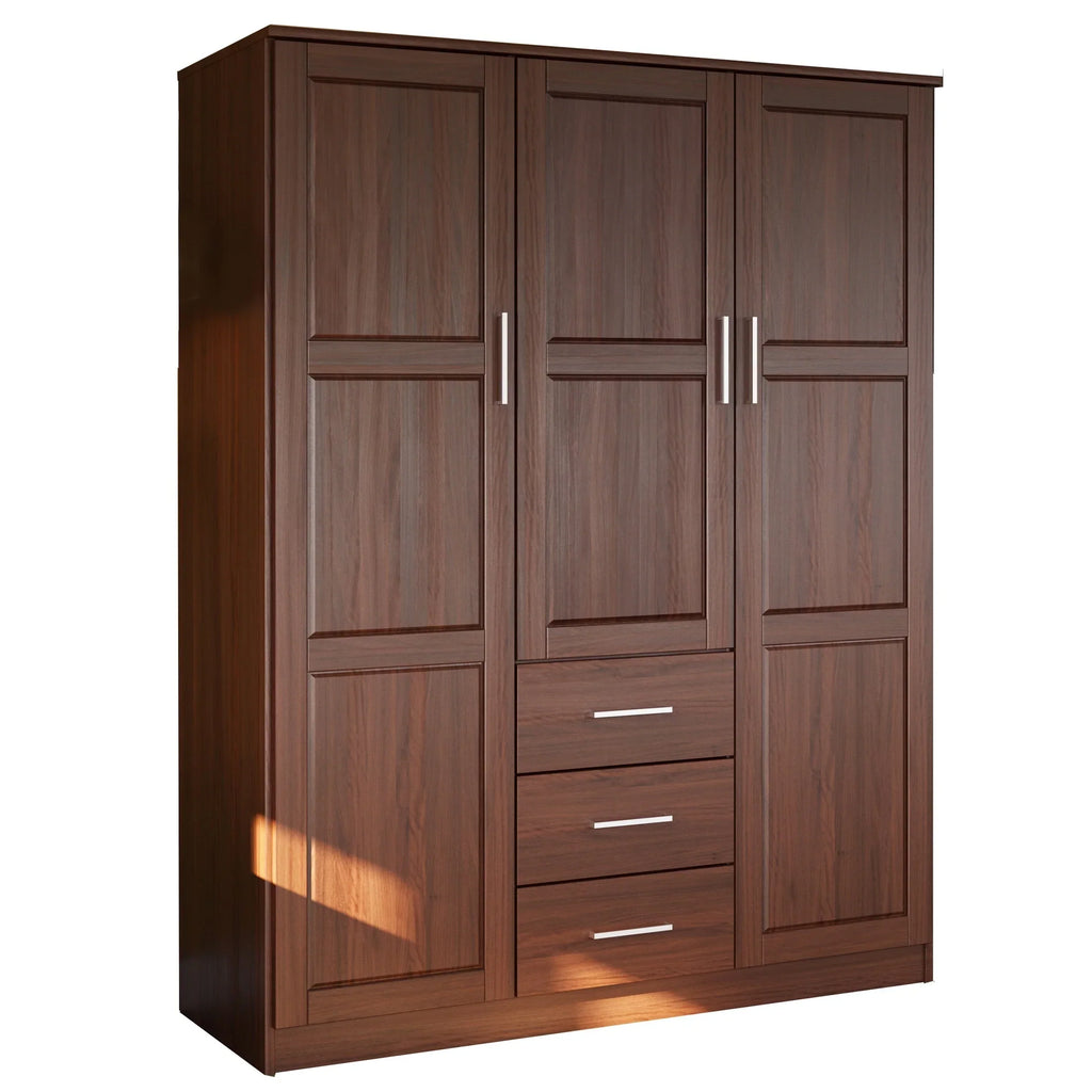 Armoire Palace Imports Cosmo à 3 portes en bois massif à 100 %, avec portes en bois massif ou miroirs