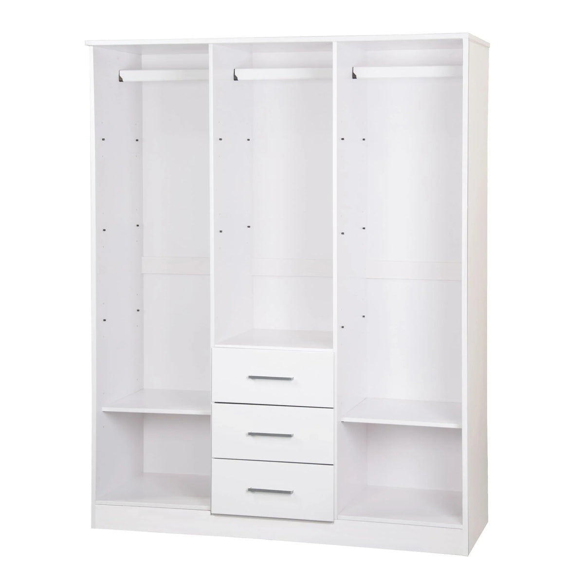 Armoire Palace Imports Cosmo à 3 portes en bois massif à 100 %, avec portes en bois massif ou miroirs