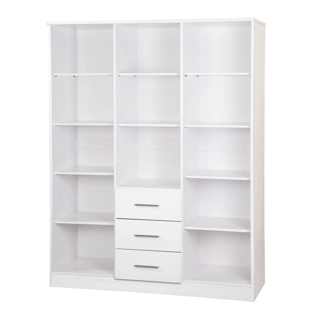 Armoire Palace Imports Cosmo à 3 portes en bois massif à 100 %, avec portes en bois massif ou miroirs